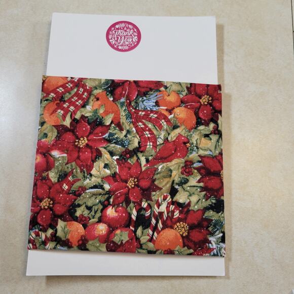 Cotton Fabric Lot 1 Christmas Poinsettia Floral Print 18x42"  Quilting Craft - Picture 4 of 12